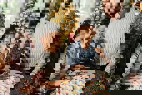 family building gingerbread house